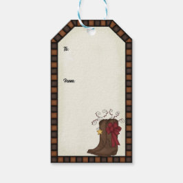 Weihnachtsgeschenk-Tag - Cowboy-Stiefel Geschenkanhänger