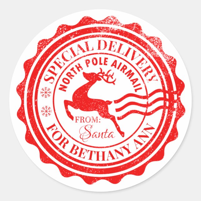 Weihnachtsgeschenk-Tag der Sonderlieferung vom Wei Runder Aufkleber (Vorderseite)
