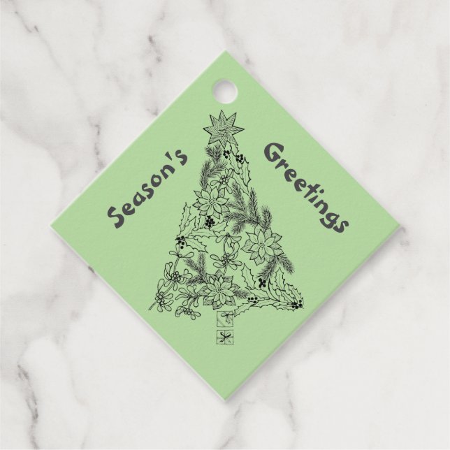 Weihnachtsgeschenk-Tag des Grünen Baumes Geschenkanhänger (Vorderseite)