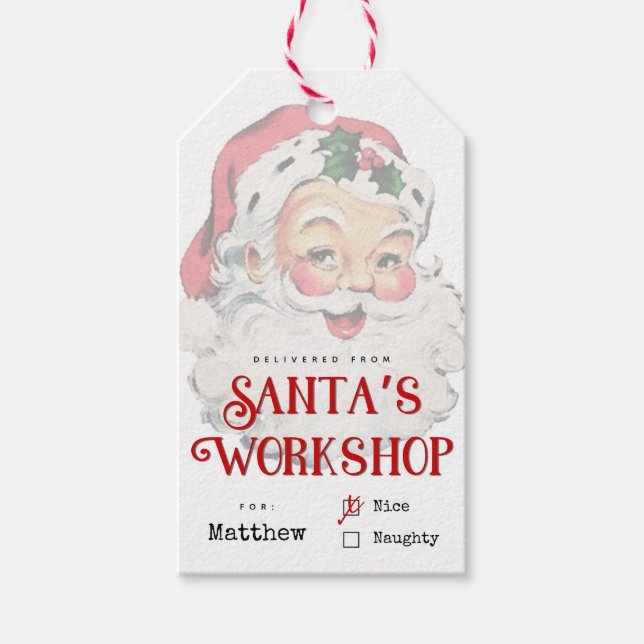 Weihnachtsgeschenk-Tag des Weihnachtswerktags Geschenkanhänger (Vorderseite)