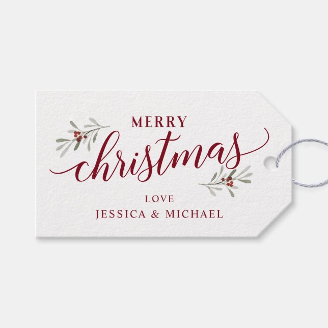 Weihnachtsgeschenk-Tag für Handmade-Geschenke-Zurü Geschenkanhänger (Vorderseite (Horizontal))