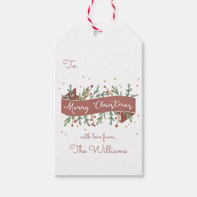 Weihnachtsgeschenk-Tag Geschenkanhänger (Vorderseite)