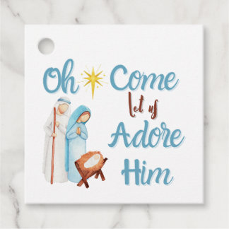 Weihnachtsgeschenk Tag Krippe Christliches Thema Geschenkanhänger