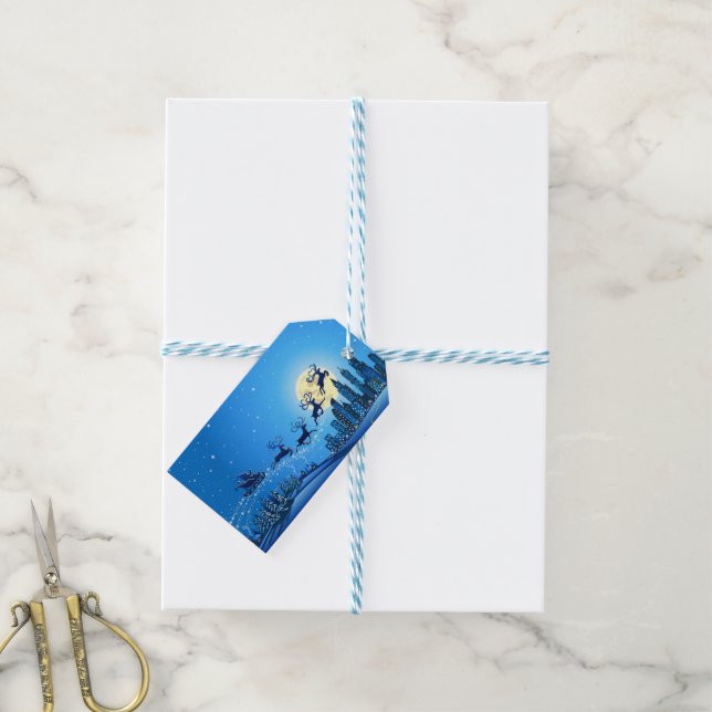 Weihnachtsgeschenk Tag Santa Geschenkanhänger (Mit Garn)
