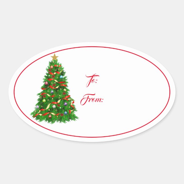 Weihnachtsgeschenk Tag Sticker (Vorderseite)