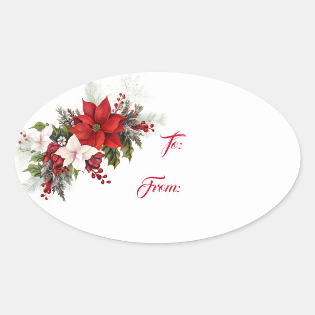 Weihnachtsgeschenk Tag Sticker (Vorderseite)