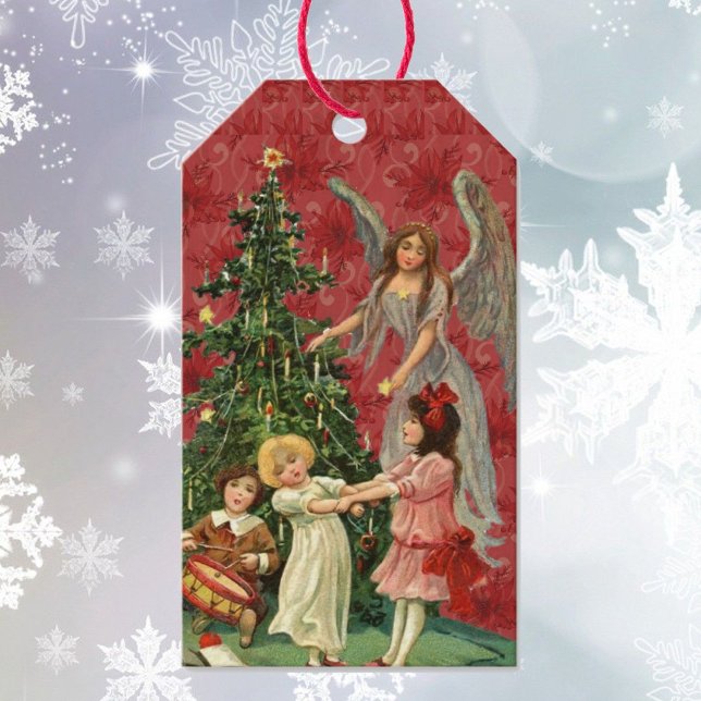 Weihnachtsgeschenk Tag Viktorianisch Angel Tree Geschenkanhänger (Von Creator hochgeladen)