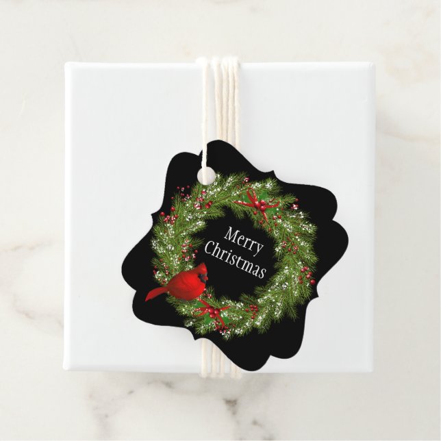 Weihnachtsgeschenk Tag-Wreath Geschenkanhänger (Beispiel)