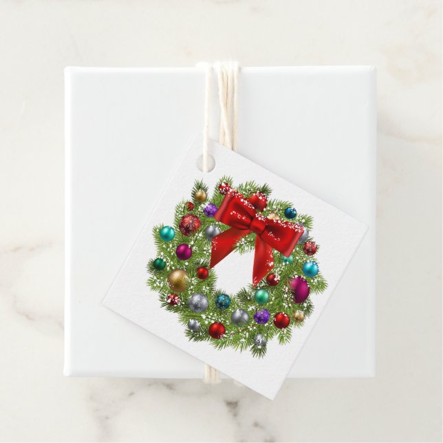 Weihnachtsgeschenk Tag-Wreath Geschenkanhänger (Beispiel)