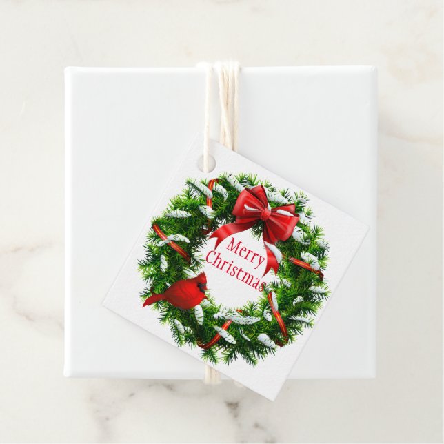 Weihnachtsgeschenk Tag-Wreath Geschenkanhänger (Beispiel)