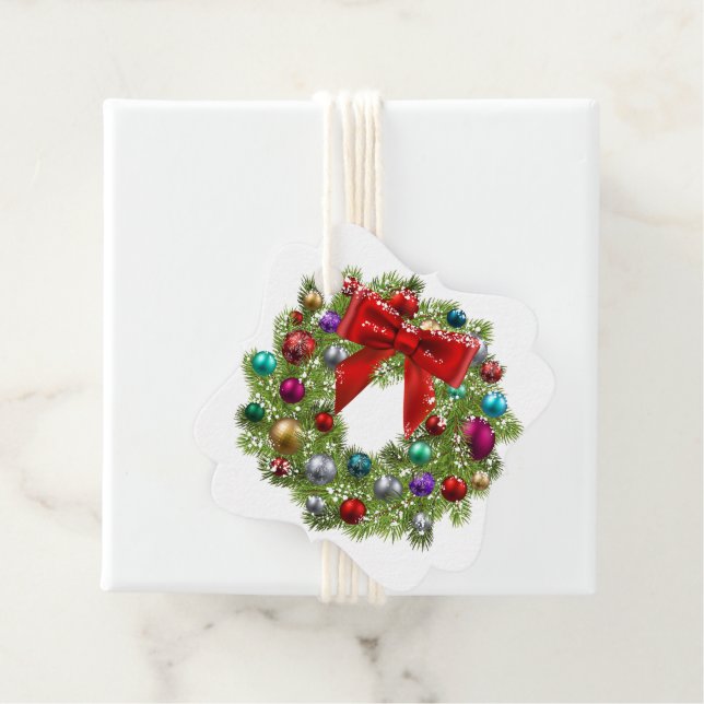 Weihnachtsgeschenk Tag-Wreath Geschenkanhänger (Beispiel)