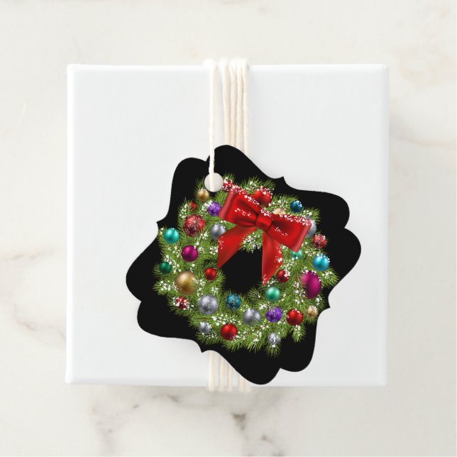 Weihnachtsgeschenk Tag-Wreath Geschenkanhänger (Beispiel)