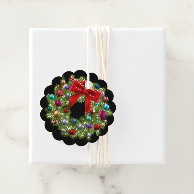 Weihnachtsgeschenk Tag-Wreath Geschenkanhänger (Beispiel)