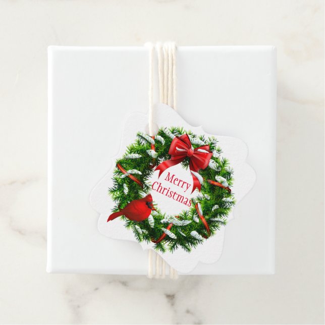 Weihnachtsgeschenk Tag-Wreath Geschenkanhänger (Beispiel)