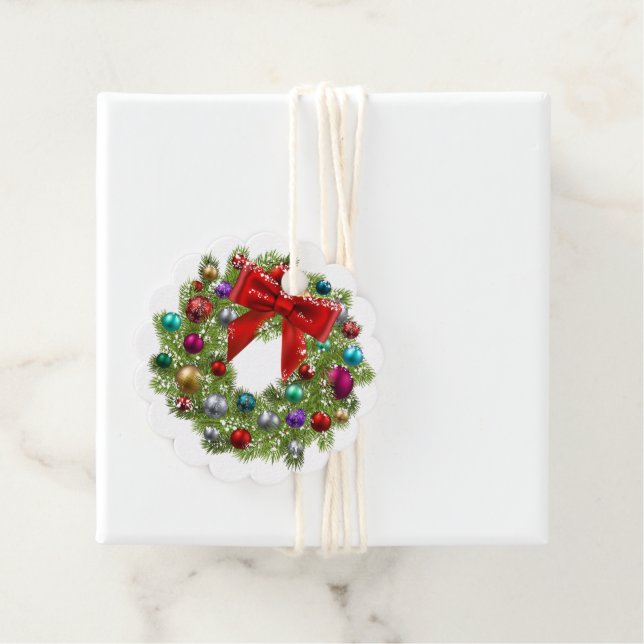 Weihnachtsgeschenk Tag-Wreath Geschenkanhänger (Beispiel)