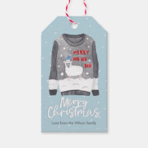 Weihnachtsgeschenk-Tags - hässliche Pullover-Schaf