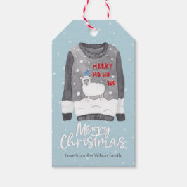 Weihnachtsgeschenk-Tags - hässliche Pullover-Schaf Geschenkanhänger