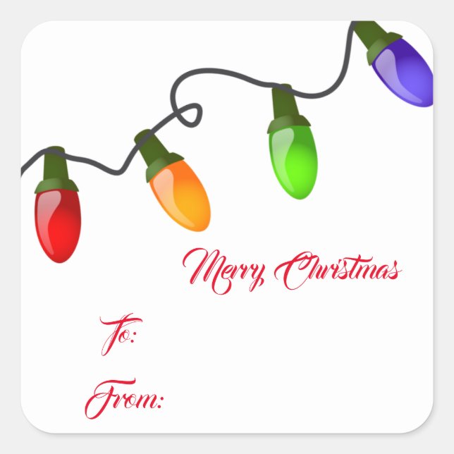 Weihnachtsgeschenk-Tagsticker Quadratischer Aufkleber (Vorderseite)