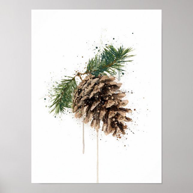 Weihnachtsgeschenk Tannenzapfen Poster (Vorne)
