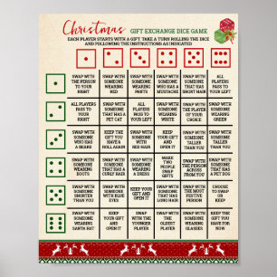 Weihnachtsgeschenk-Tausch-Würfelspiel hässlicher P Poster