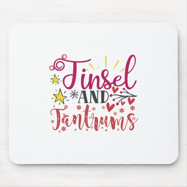 Weihnachtsgeschenk | Tinsel und Tantrum Mousepad (Vorne)
