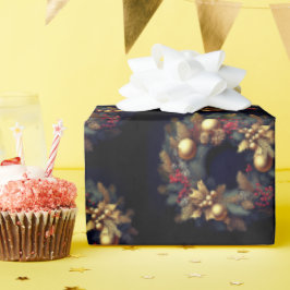 Weihnachtsgeschenk-Verpackung rustikalen Kranz Geschenkpapier