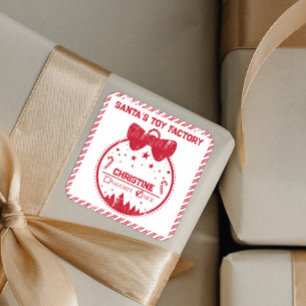 Weihnachtsgeschenk von Santa Nice List Lieferung Q Quadratischer Aufkleber