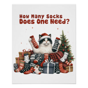 Weihnachtsgeschenk Wie viele Socken braucht man Poster