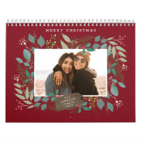 Weihnachtsgeschenk Winter Foliage Rotes grünes Fot