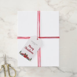 Weihnachtsgeschenk | Winterrote Blume Geschenkanhänger