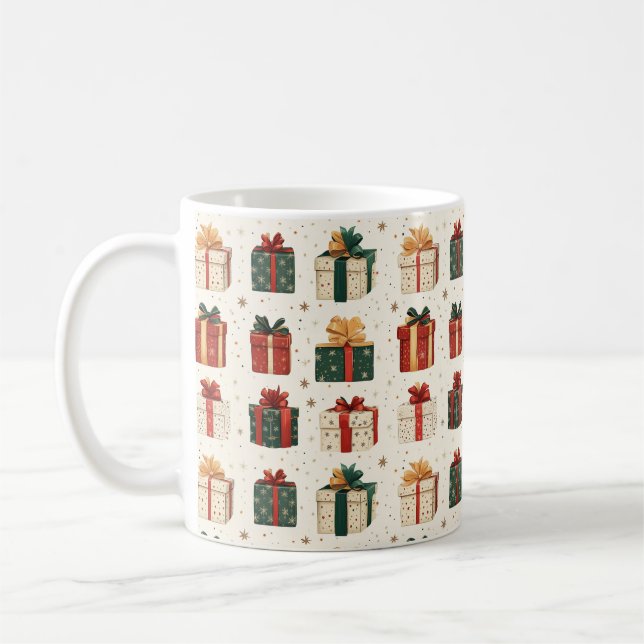 Weihnachtsgeschenk Wrap Design Muster Kaffeetasse (Links)