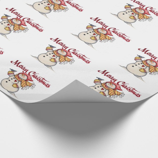 Weihnachtsgeschenk Wrap/Frohe Weihnachten & Schnee Geschenkpapier (Ecke)