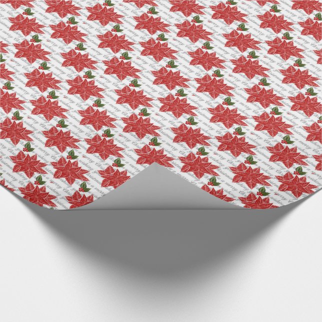 Weihnachtsgeschenk Wrap/Pointsettas Geschenkpapier (Ecke)
