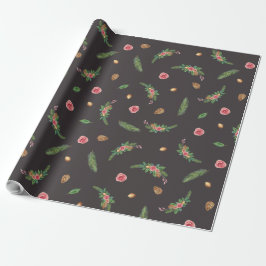 Weihnachtsgeschenk Wrap Rosa Rose und Pine Geschenkpapier