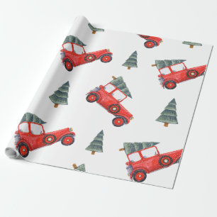 Weihnachtsgeschenk Wrap Rotes Auto und Weihnachtsb Geschenkpapier
