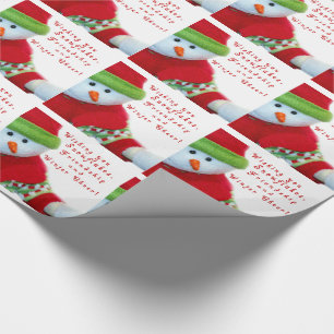 Weihnachtsgeschenk Wrap/Schneemann & Wintermühle Geschenkpapier