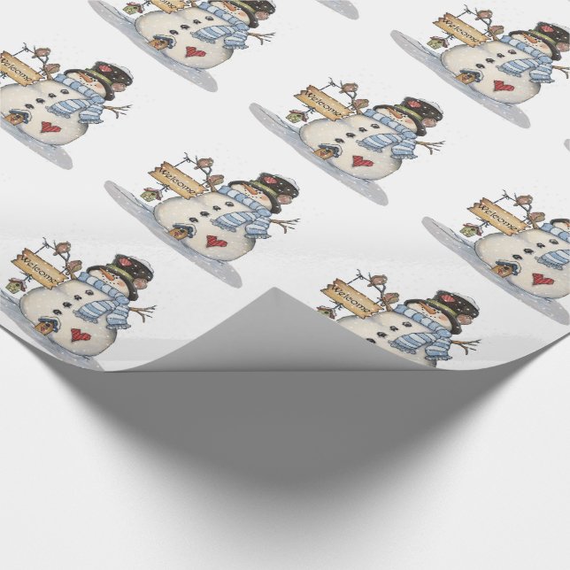Weihnachtsgeschenk Wrap/Snowman Geschenkpapier (Ecke)