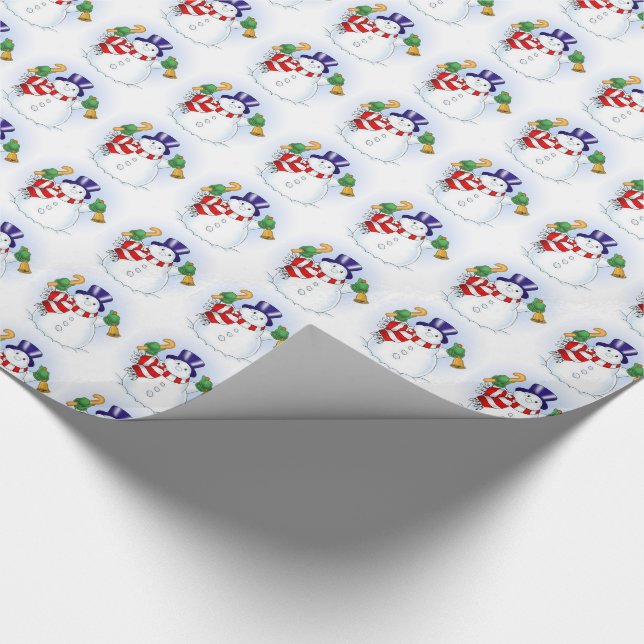 Weihnachtsgeschenk Wrap/Snowmen Geschenkpapier (Ecke)