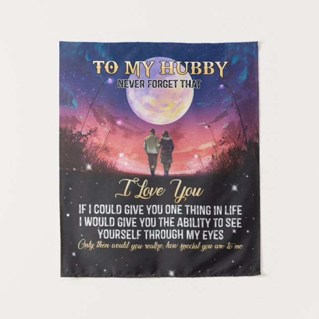 Weihnachtsgeschenk | Zu meinem Hubby I-Liebe Wandteppich (Vorderseite)