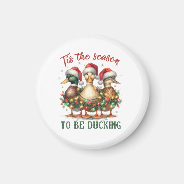 Weihnachtsgeschenk zum Ducken Magnet (Vorne)