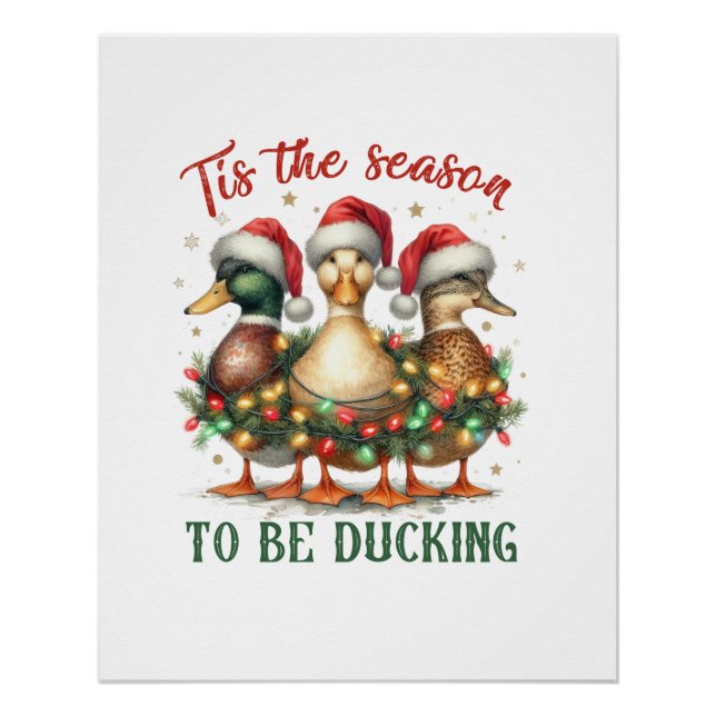 Weihnachtsgeschenk zum Ducken Poster (Vorderseite)