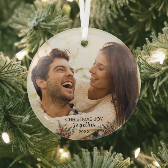 Weihnachtsgeschenk zusammen Couple Glass Ornament (InSitu)
