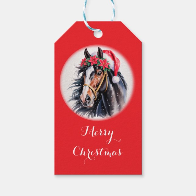 Weihnachtsgeschenkanhänger für Pferdeliebhaber Geschenkanhänger (Vorderseite)