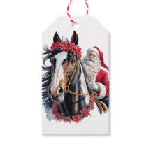 Weihnachtsgeschenkanhänger Santa auf einem Paint H