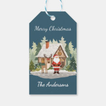 Weihnachtsgeschenkanhänger - Santa und Rentier Des