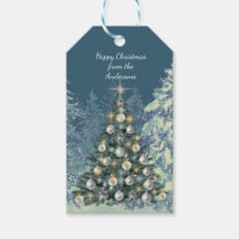 Weihnachtsgeschenkanhänger - Stylische Winterszene