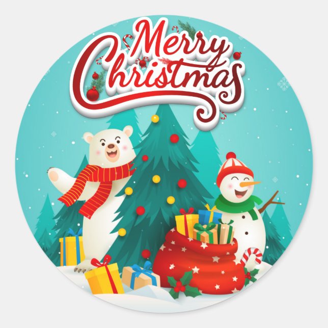 Weihnachtsgeschenkaufkleber Runder Aufkleber (Vorderseite)