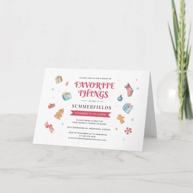 Weihnachtsgeschenkbörse Jährliches Party Einladung (Vorderseite)