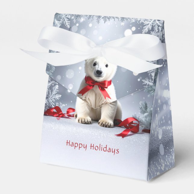 Weihnachtsgeschenkbox Eisbär Geschenkschachtel (Vorderseite)