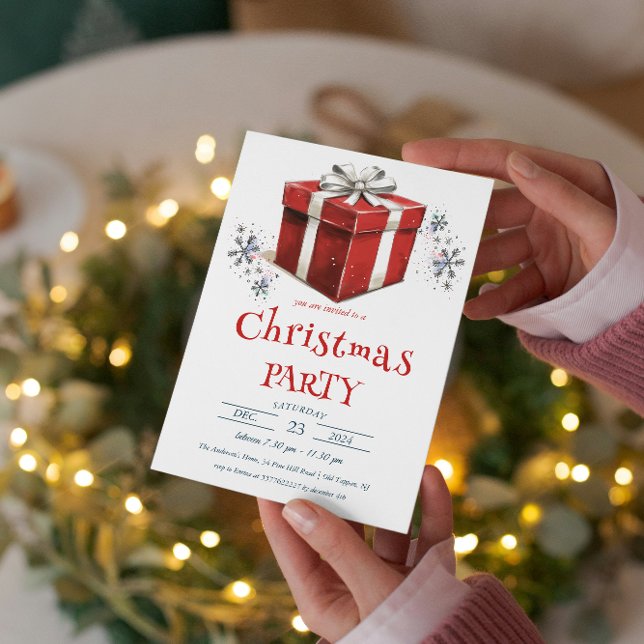 Weihnachtsgeschenkbox I Weihnachtsfest Party Einladung (Von Creator hochgeladen)